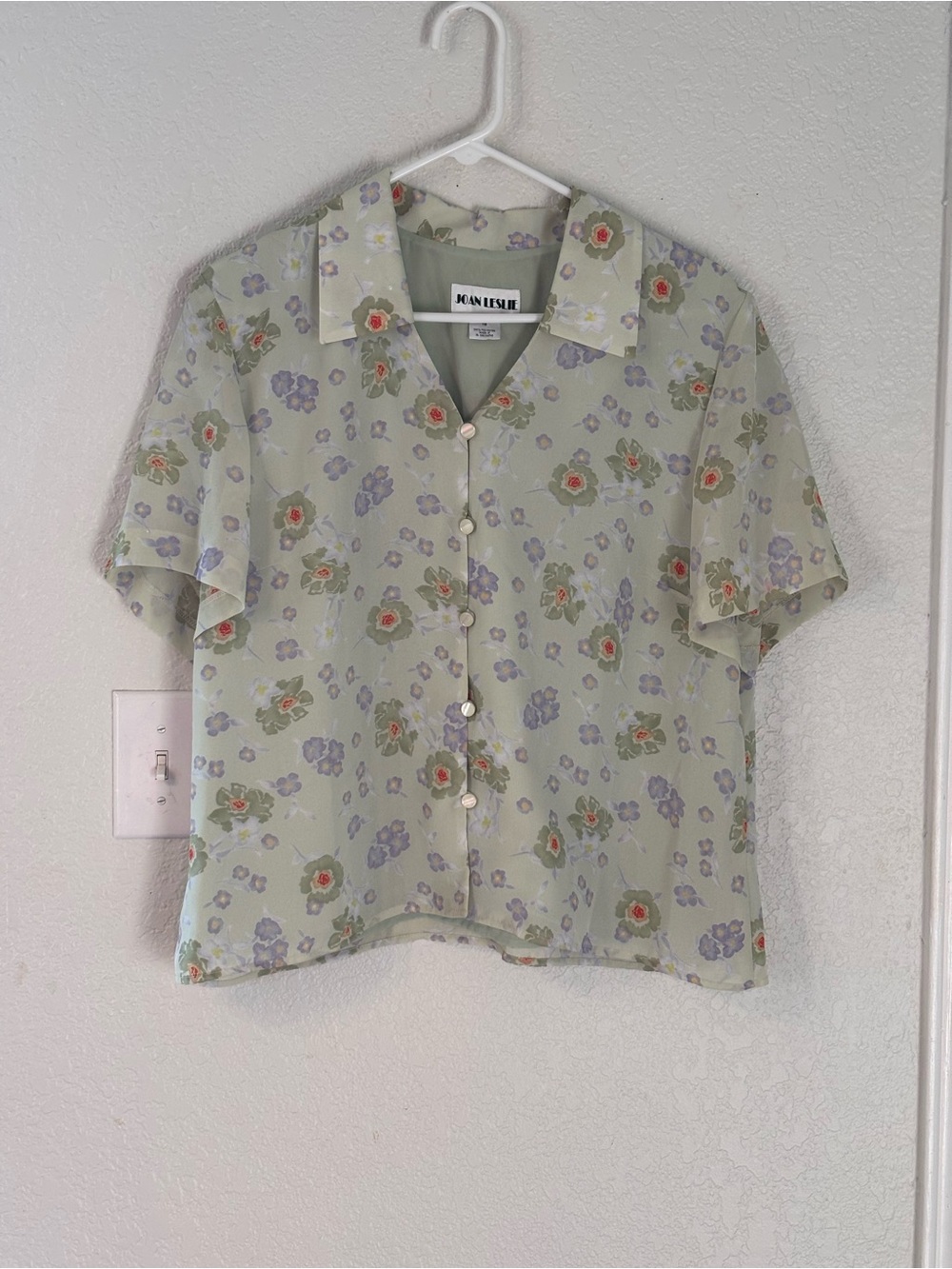 Jan Leslie floral blouse vintage90’s cottagecore, whimsigoth,fairycore,